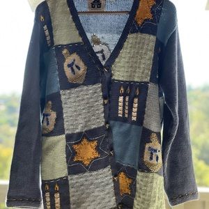 Handknits by Storybook Knits. Size Large. Hanukkah theme sweater